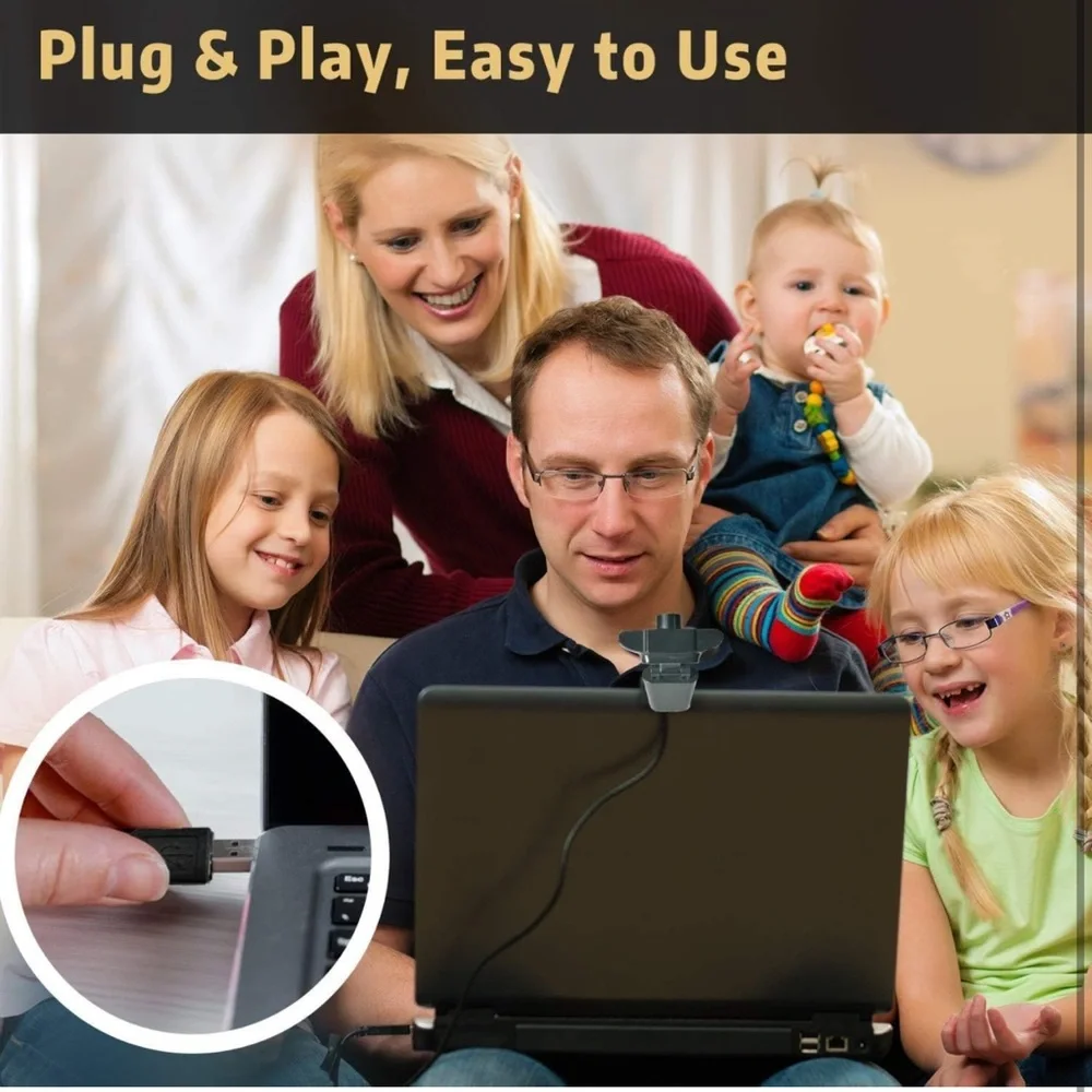 Webcam with Microphone,1080P PC Laptop Desktop Computer Camera USB 2.0 Full HD
